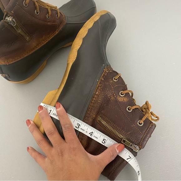 Sperry Womens Rubber Brown Black Waterproof Fall duck Boots 9 - Picture 5 of 10